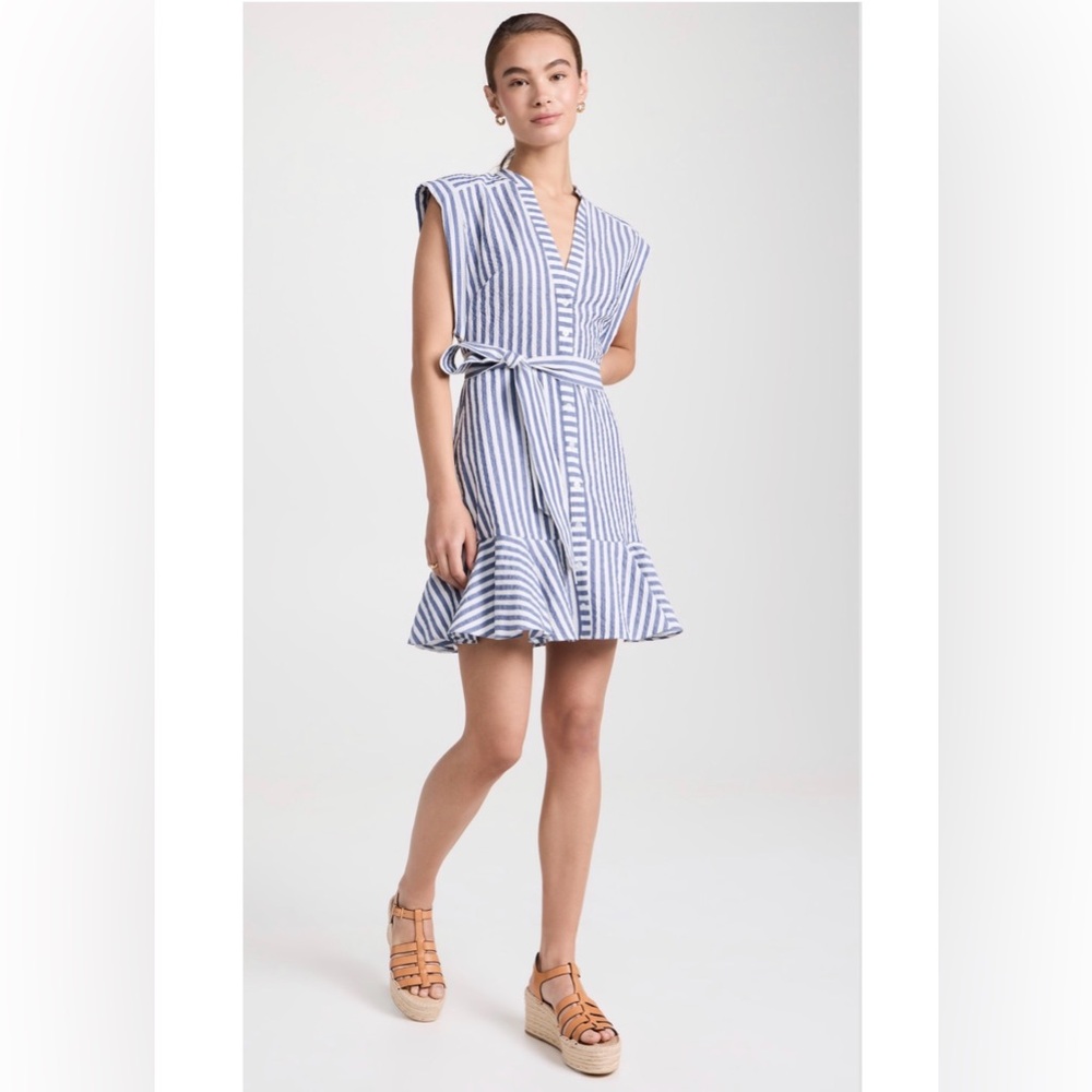 Veronica Beard Blue Striped Avella Dress